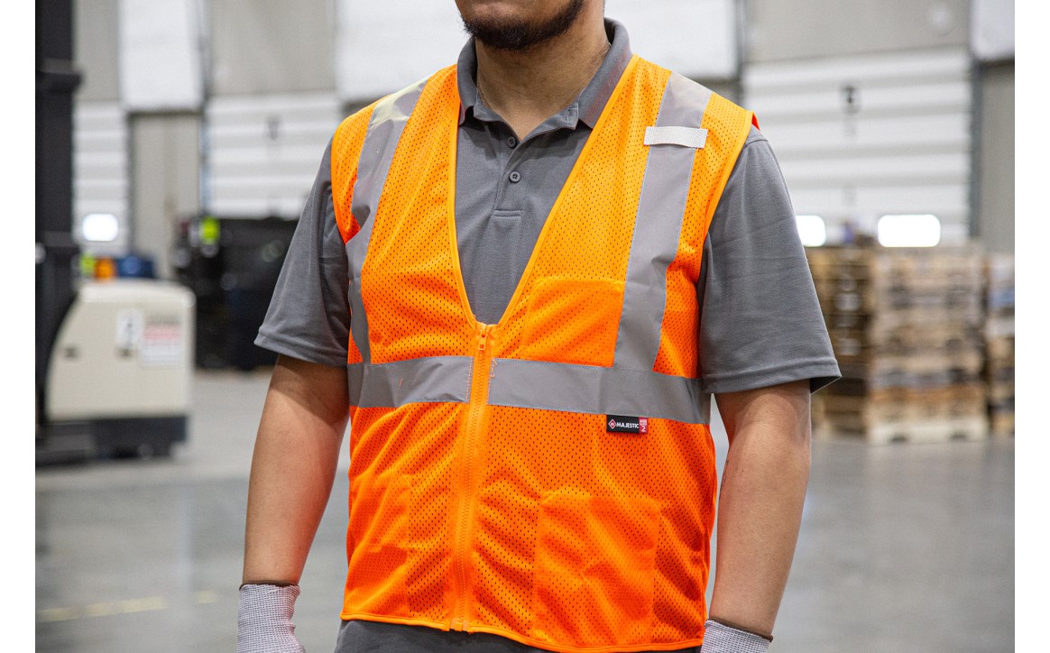 75-3202 Majestic Hi-Viz Mesh Vest, ANSI 2 — 1 Each or 50 Each — FREE SHIPPING*