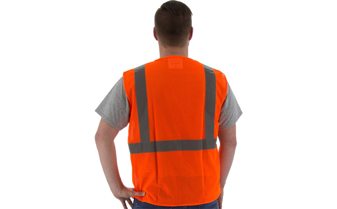 75-3202 Majestic Hi-Viz Mesh Vest, ANSI 2 — 1 Each or 50 Each — FREE SHIPPING*