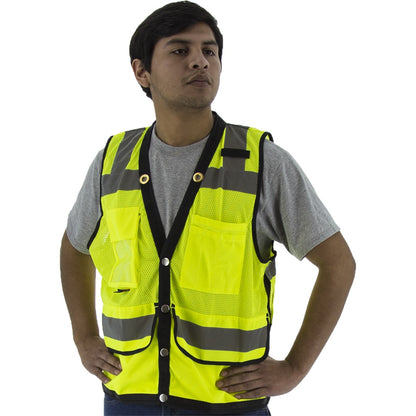 75-3208 Majestic Hi-Viz Heavy Duty Mesh Vest, ANSI 2 — 1 Each or 50 Each — FREE SHIPPING*
