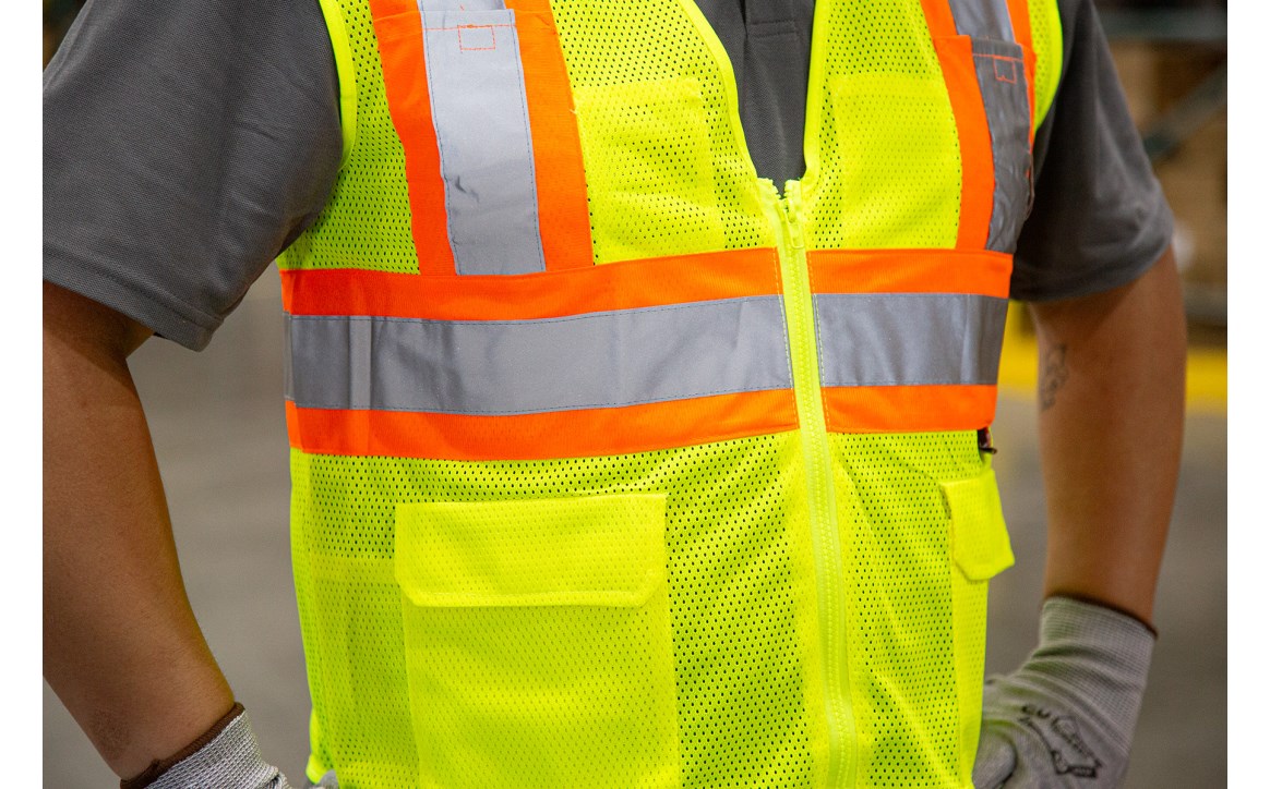 75-3210 Majestic Hi-Viz Mesh Vest with DOT Striping, ANSI 2 — 1 Each or 50 Each — FREE SHIPPING*