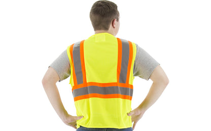 75-3210 Majestic Hi-Viz Mesh Vest with DOT Striping, ANSI 2 — 1 Each or 50 Each — FREE SHIPPING*
