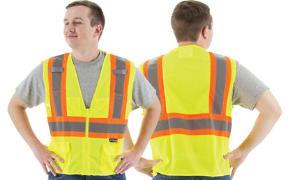 75-3210 Majestic Hi-Viz Mesh Vest with DOT Striping, ANSI 2 — 1 Each or 50 Each — FREE SHIPPING*