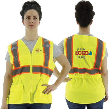 75-3209W Majestic Hi-Viz Mesh Women's Vest with DOT Striping, ANSI 2 — 1 Each or 50 Each — FREE SHIPPING*