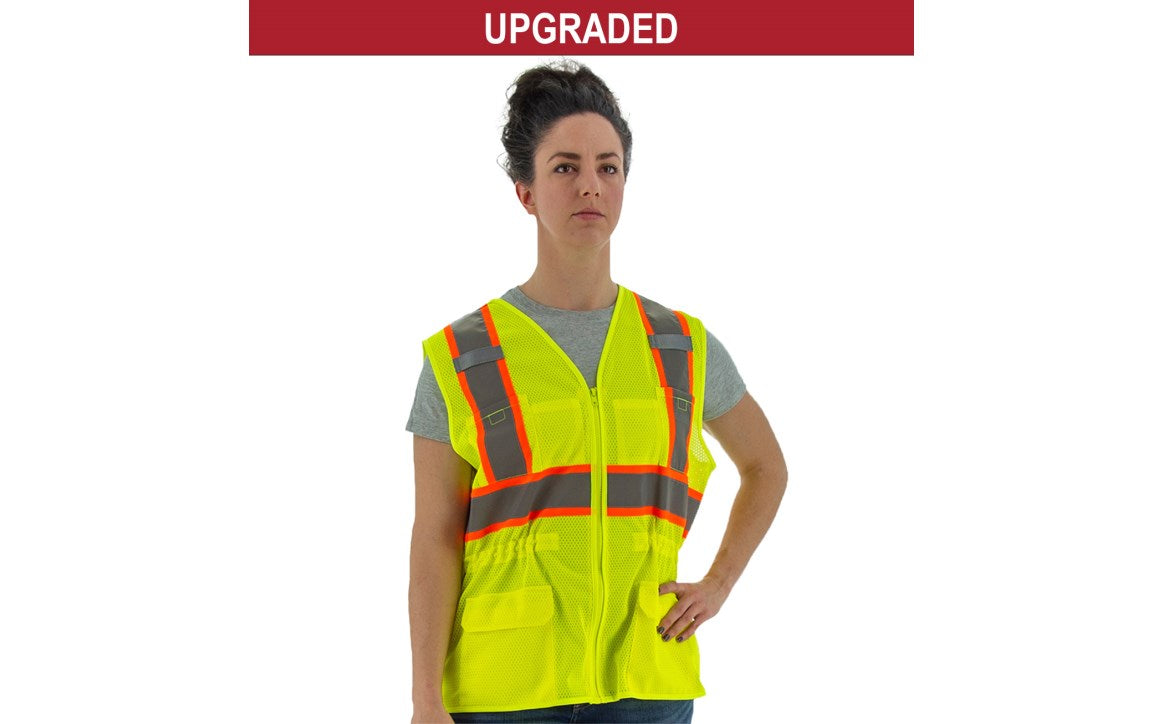 75-3209W Majestic Hi-Viz Mesh Women's Vest with DOT Striping, ANSI 2 — 1 Each or 50 Each — FREE SHIPPING*