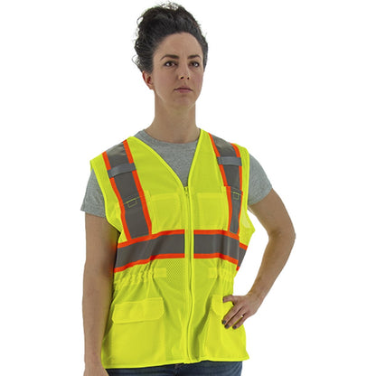 75-3209W Majestic Hi-Viz Mesh Women's Vest with DOT Striping, ANSI 2 — 1 Each or 50 Each — FREE SHIPPING*