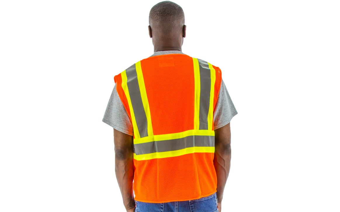 75-3210 Majestic Hi-Viz Mesh Vest with DOT Striping, ANSI 2 — 1 Each or 50 Each — FREE SHIPPING*
