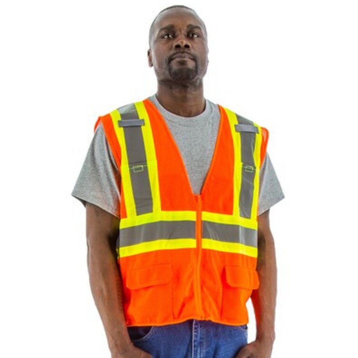 75-3209 Majestic Hi-Viz Mesh Vest with DOT Striping, ANSI 2 — 1 Each or 50 Each — FREE SHIPPING*