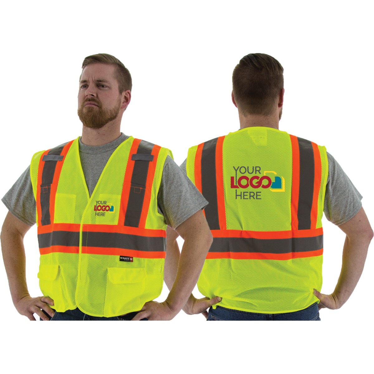75-3211 Majestic Hi-Viz Mesh Vest with DOT Striping, ANSI 2 — 1 Each or 50 Each — FREE SHIPPING*