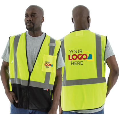 75-3213 Majestic High Visibility Mesh Vest with Black Bottom, ANSI 2 — 1 Each or 50 Each — FREE SHIPPING*