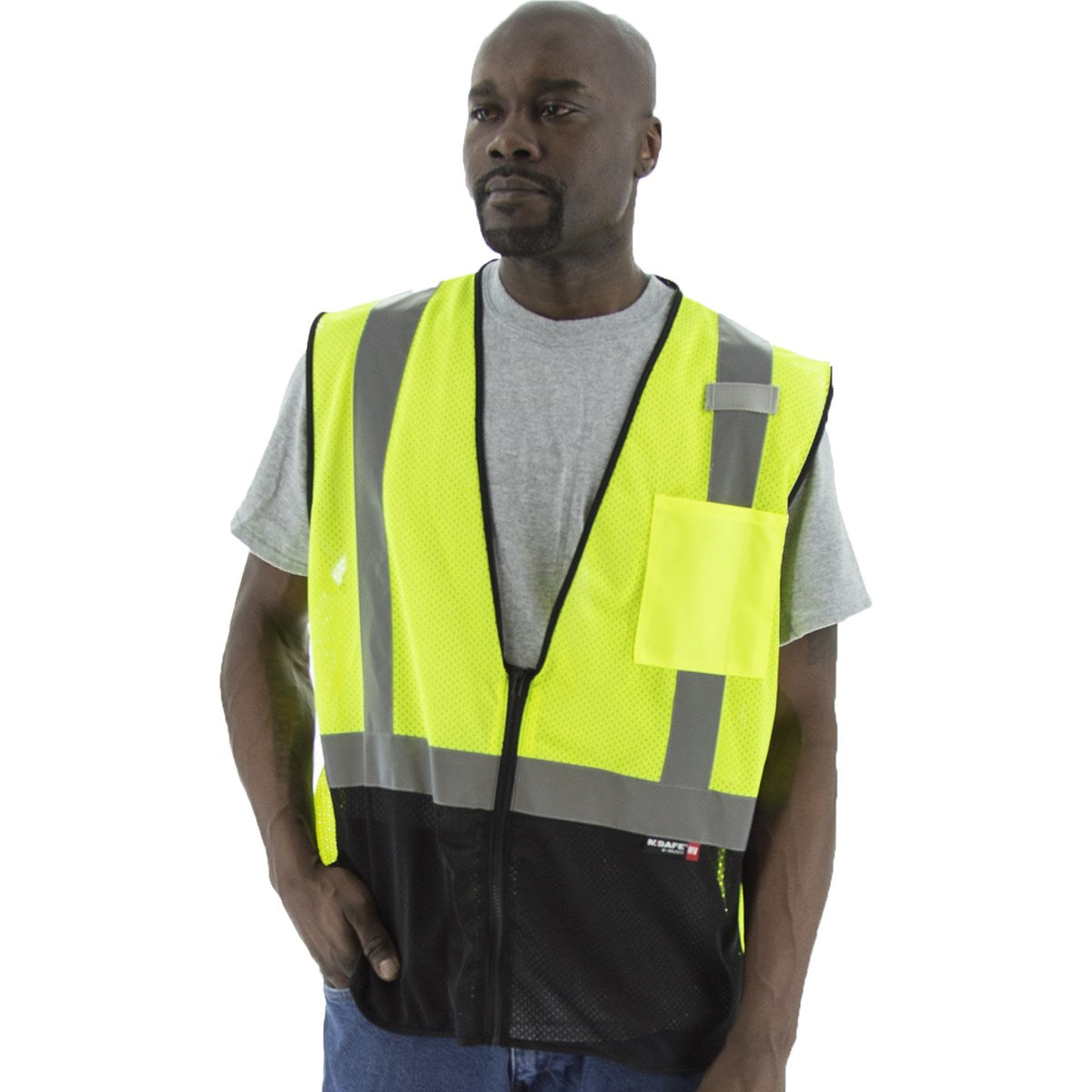 75-3213 Majestic High Visibility Mesh Vest with Black Bottom, ANSI 2 — 1 Each or 50 Each — FREE SHIPPING*