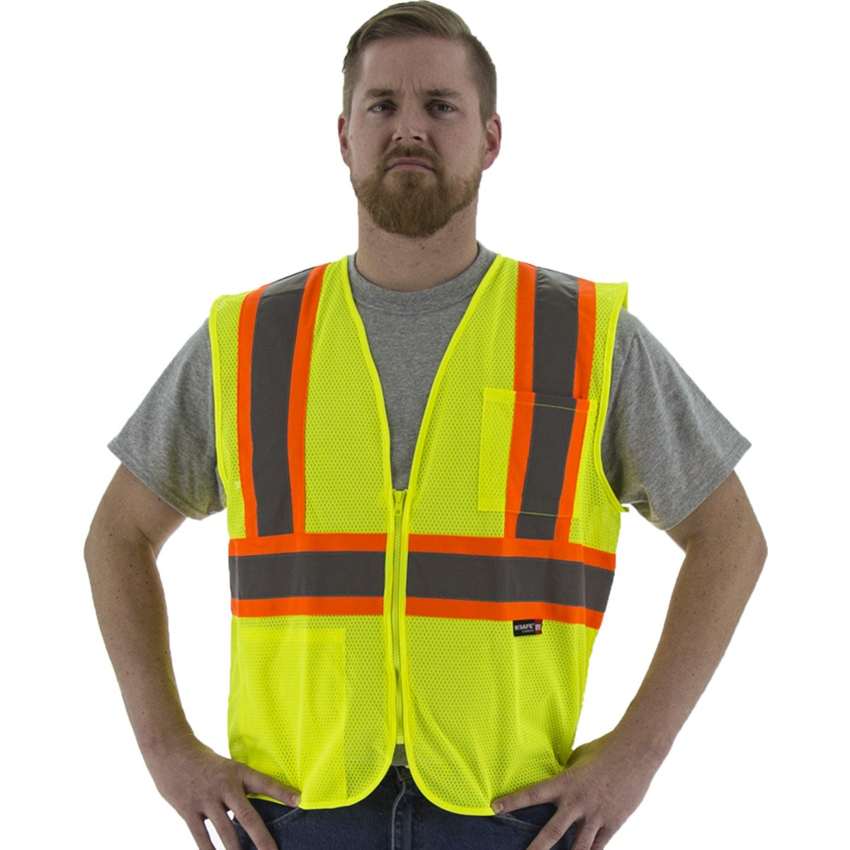 75-3217 Majestic Hi-Viz Mesh Vest with DOT Striping, ANSI 2 — 1 Each or 50 Each — FREE SHIPPING*