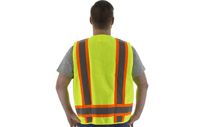 75-3222 Majestic Hi-Viz Surveyors Vest w DOT Striping, ANSI 2 — 1 Each or 50 Each — FREE SHIPPING*