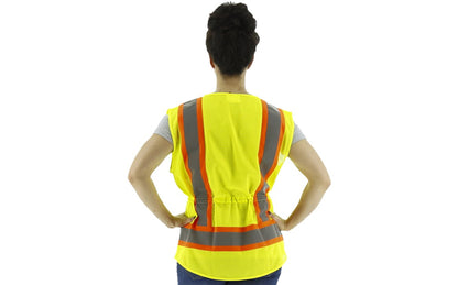75-3223W Majestic Hi-Viz Surveyors Women's Vest w DOT Striping, ANSI 2 — 1 Each or 50 Each — FREE SHIPPING*