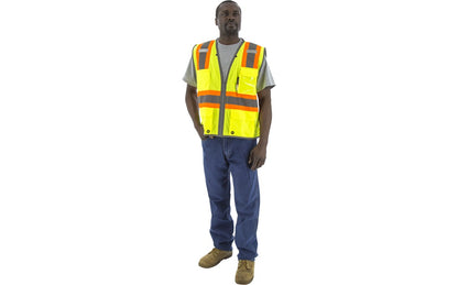 75-3226 Majestic Hi-Viz Vest w DOT Striping and D-Ring Pass, ANSI 2 — 1 Each or 50 Each — FREE SHIPPING*