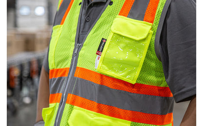 75-3226 Majestic Hi-Viz Vest w DOT Striping and D-Ring Pass, ANSI 2 — 1 Each or 50 Each — FREE SHIPPING*
