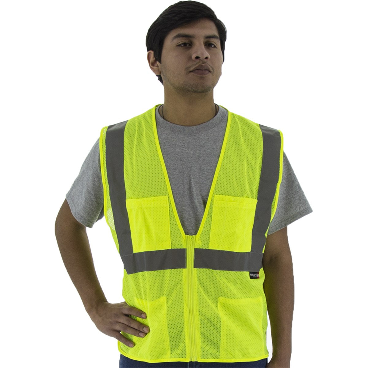 75-3231 Majestic Hi-Viz Mesh Vest, ANSI 2 — 1 Each or 50 Each — FREE SHIPPING*