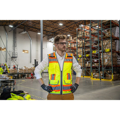 75-3236 Majestic Hi-Viz Heavy Duty Vest w DOT Striping, ANSI 2 — 1 Each or 25 Each — FREE SHIPPING*