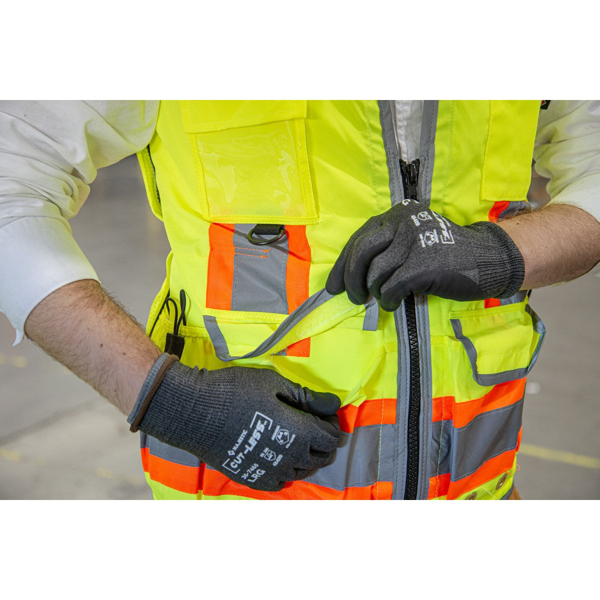 75-3235 Majestic Hi-Viz Heavy Duty Vest w DOT Striping, ANSI 2 — 1 Each or 25 Each — FREE SHIPPING*