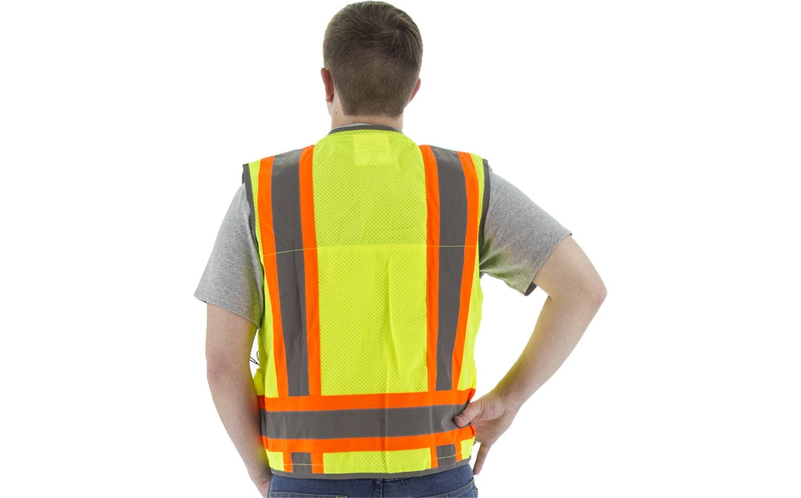 75-3235 Majestic Hi-Viz Heavy Duty Vest w DOT Striping, ANSI 2 — 1 Each or 25 Each — FREE SHIPPING*