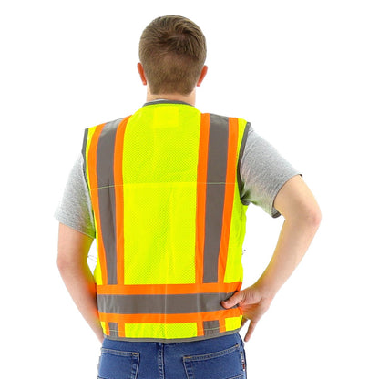 75-3236 Majestic Hi-Viz Heavy Duty Vest w DOT Striping, ANSI 2 — 1 Each or 25 Each — FREE SHIPPING*