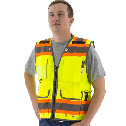 75-3235 Majestic Hi-Viz Heavy Duty Vest w DOT Striping, ANSI 2 — 1 Each or 25 Each — FREE SHIPPING*