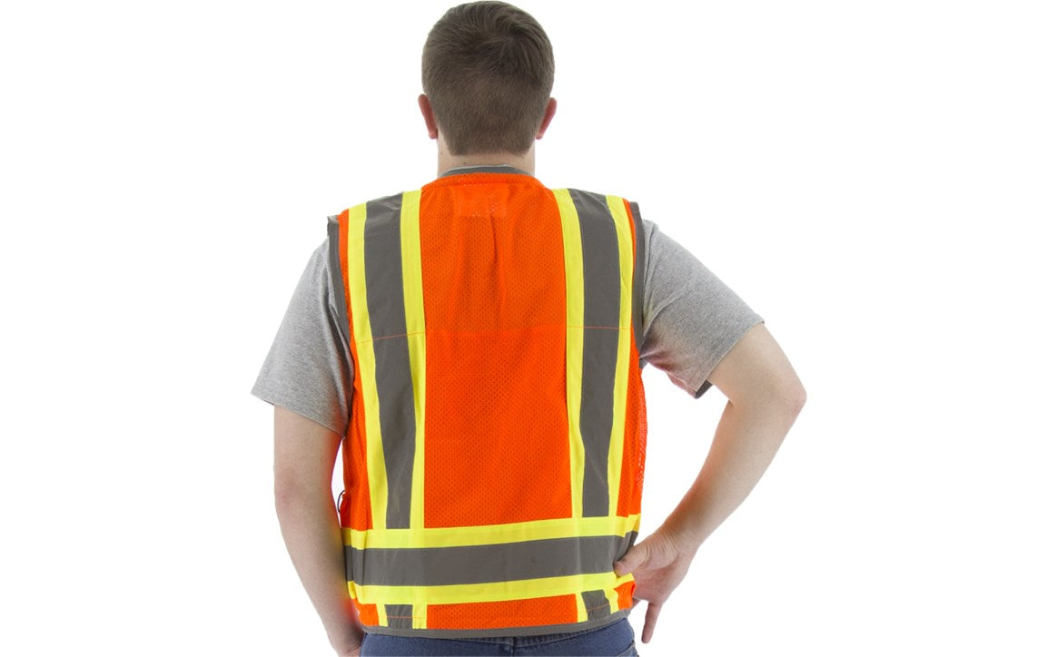 75-3235 Majestic Hi-Viz Heavy Duty Vest w DOT Striping, ANSI 2 — 1 Each or 25 Each — FREE SHIPPING*