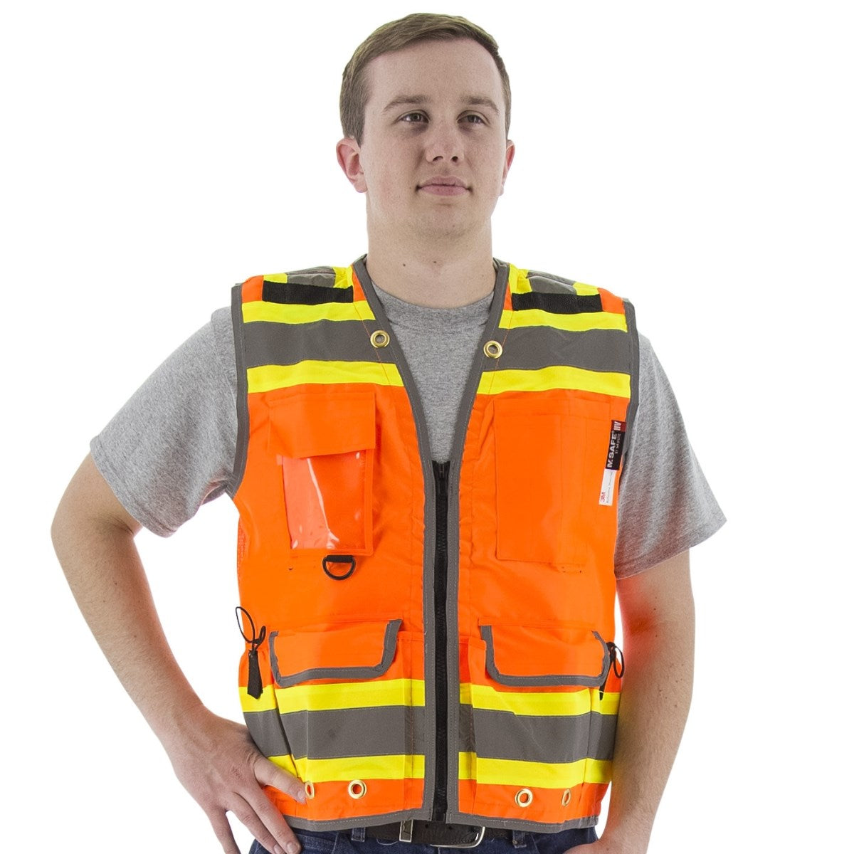 75-3236 Majestic Hi-Viz Heavy Duty Vest w DOT Striping, ANSI 2 — 1 Each or 25 Each — FREE SHIPPING*