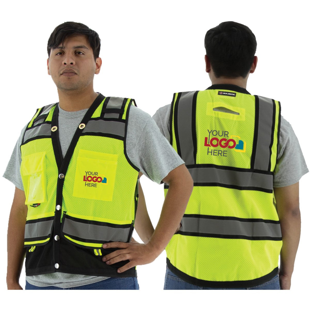 75-3238 Majestic Hi-Viz Heavy Duty Mesh Vest, ANSI 2 — 1 Each or 50 Each — FREE SHIPPING*