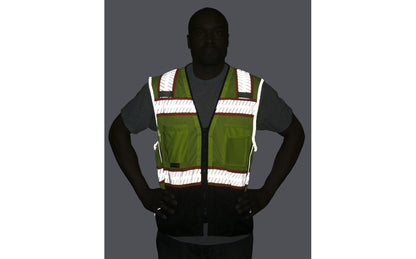 75-3240 Majestic Hi-Viz Mesh Vest w DOT Chainsaw Striping, ANSI 2 — 1 Each or 50 Each — FREE SHIPPING*