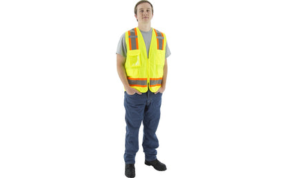 75-3243 Majestic Hi-Viz Surveyors Vest w DOT Striping, ANSI 2 — 1 Each or 50 Each — FREE SHIPPING*
