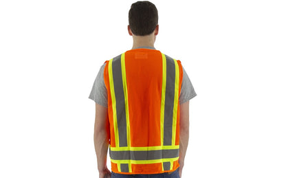 75-3243 Majestic Hi-Viz Surveyors Vest w DOT Striping, ANSI 2 — 1 Each or 50 Each — FREE SHIPPING*