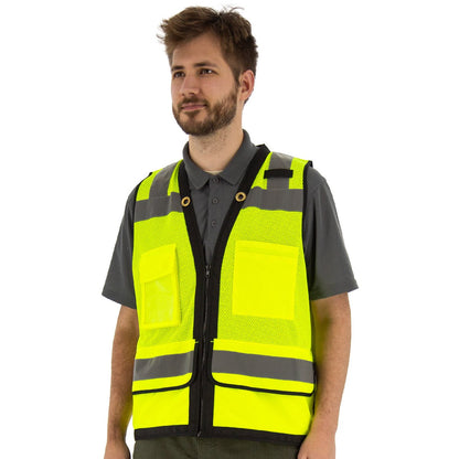 75-3245 Majestic Zipper Front High Vis Heavy Duty Mesh Vest, ANSI 2, L — 1 Each or 50 Each — FREE SHIPPING*