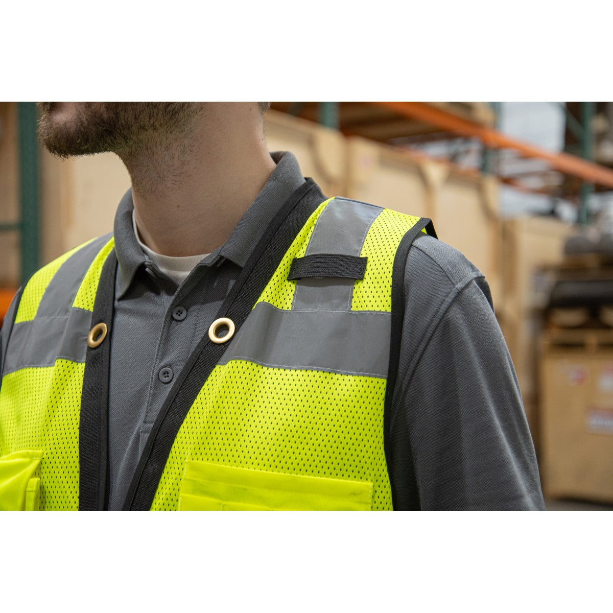 75-3245 Majestic Zipper Front High Vis Heavy Duty Mesh Vest, ANSI 2, L — 1 Each or 50 Each — FREE SHIPPING*