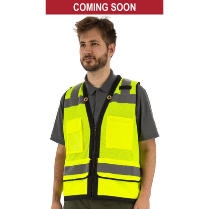 75-3245 Majestic Zipper Front High Vis Heavy Duty Mesh Vest, ANSI 2, L — 1 Each or 50 Each — FREE SHIPPING*