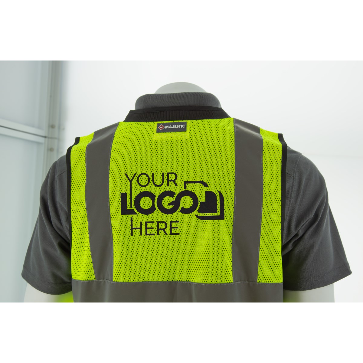 75-3245 Majestic Zipper Front High Vis Heavy Duty Mesh Vest, ANSI 2, L — 1 Each or 50 Each — FREE SHIPPING*