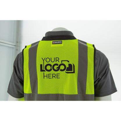 75-3245 Majestic Zipper Front High Vis Heavy Duty Mesh Vest, ANSI 2, L — 1 Each or 50 Each — FREE SHIPPING*
