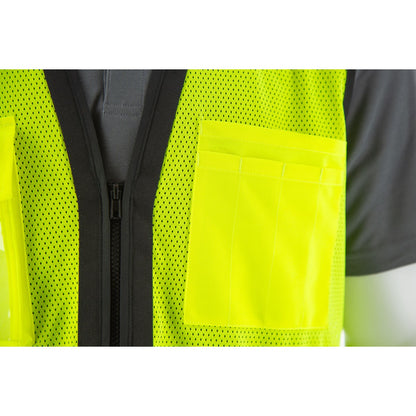 75-3245 Majestic Zipper Front High Vis Heavy Duty Mesh Vest, ANSI 2, L — 1 Each or 50 Each — FREE SHIPPING*