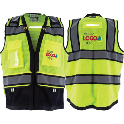 75-3247 Majestic Zipper Front High Vis HD Black Bottom Mesh Vest, ANSI 2, L — 1 Each or 50 Each — FREE SHIPPING*