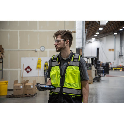 75-3247 Majestic Zipper Front High Vis HD Black Bottom Mesh Vest, ANSI 2, L — 1 Each or 50 Each — FREE SHIPPING*