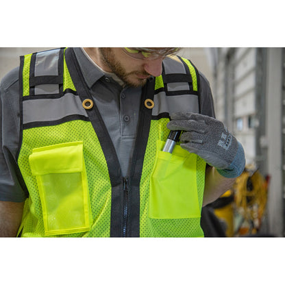 75-3247 Majestic Zipper Front High Vis HD Black Bottom Mesh Vest, ANSI 2, L — 1 Each or 50 Each — FREE SHIPPING*