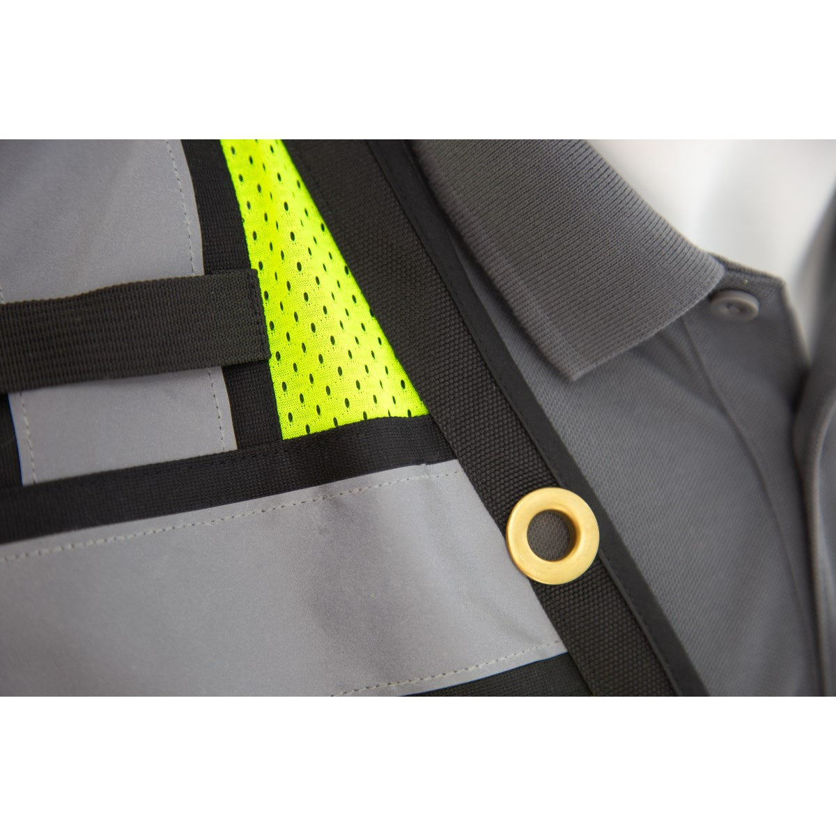 75-3247 Majestic Zipper Front High Vis HD Black Bottom Mesh Vest, ANSI 2, L — 1 Each or 50 Each — FREE SHIPPING*