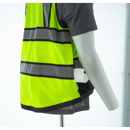 75-3247 Majestic Zipper Front High Vis HD Black Bottom Mesh Vest, ANSI 2, L — 1 Each or 50 Each — FREE SHIPPING*
