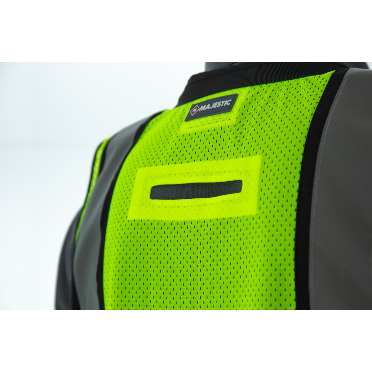 75-3247 Majestic Zipper Front High Vis HD Black Bottom Mesh Vest, ANSI 2, L — 1 Each or 50 Each — FREE SHIPPING*