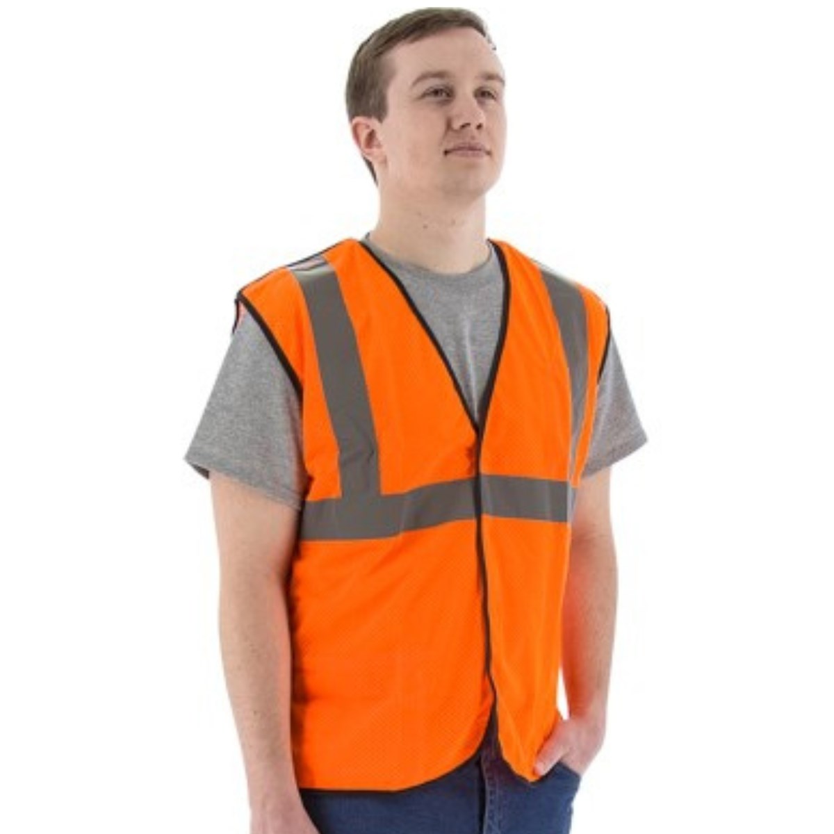 75-3256 Majestic Hi-Viz Mesh Breakaway Vest, Yellow, Single Size, ANSI 2 — 1 Each or 50 Each — FREE SHIPPING*