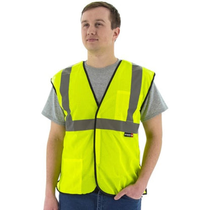 75-3255 Majestic Hi-Viz Mesh Breakaway Vest, Yellow, Single Size, ANSI 2 — 1 Each or 50 Each — FREE SHIPPING*