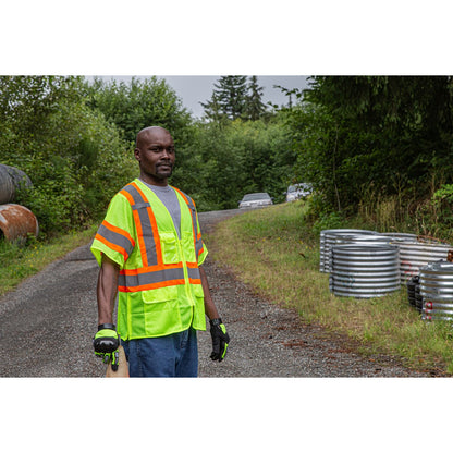 75-3302 Majestic Hi-Viz Mesh Vest with DOT Striping, ANSI 3 — 1 Each or 50 Each — FREE SHIPPING*