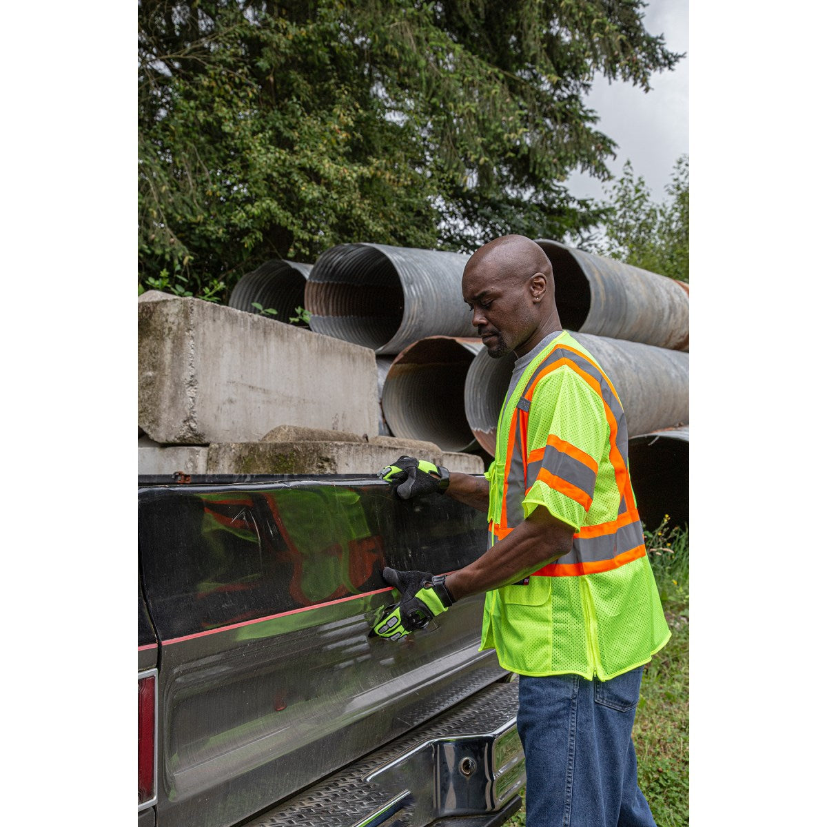 75-3302 Majestic Hi-Viz Mesh Vest with DOT Striping, ANSI 3 — 1 Each or 50 Each — FREE SHIPPING*