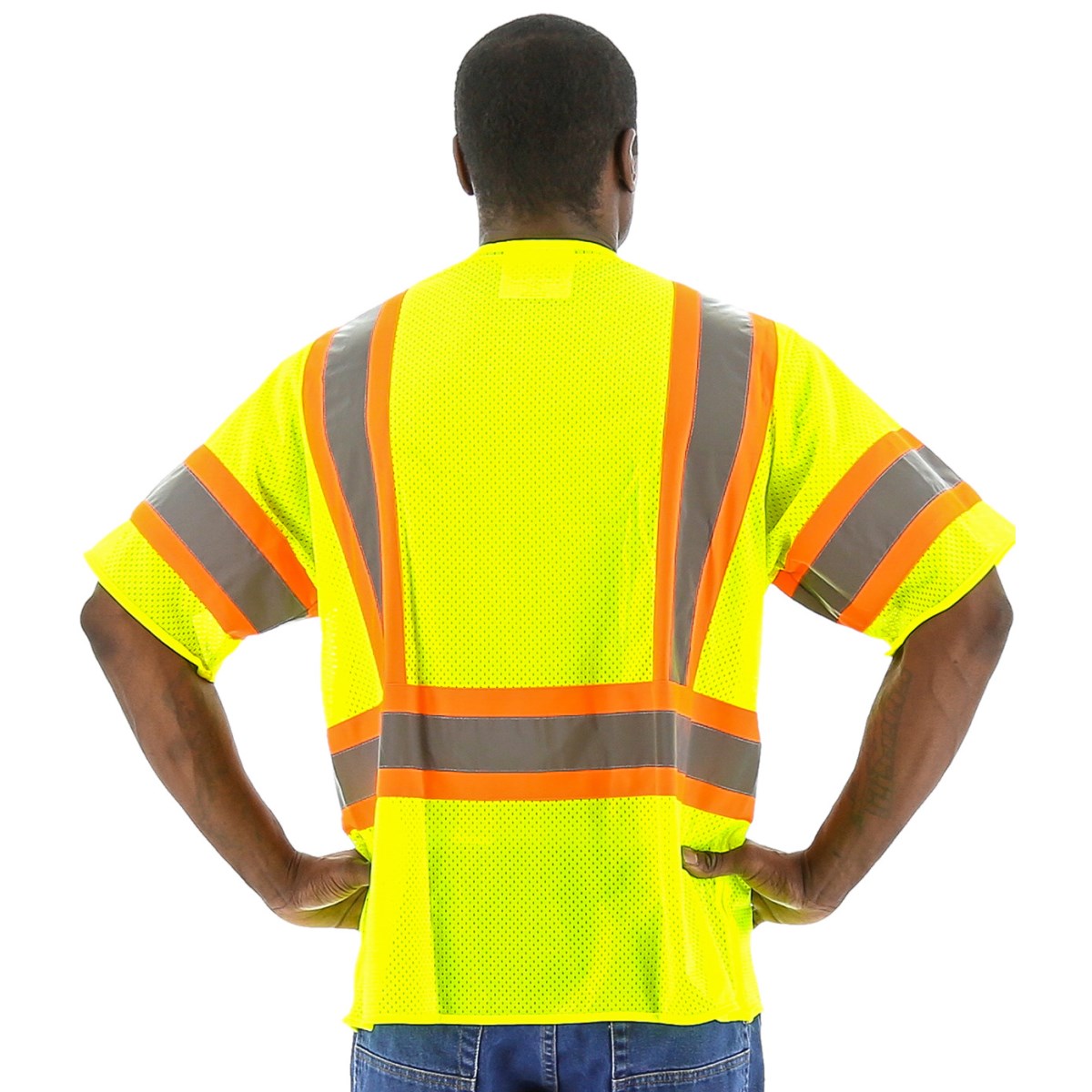 75-3302 Majestic Hi-Viz Mesh Vest with DOT Striping, ANSI 3 — 1 Each or 50 Each — FREE SHIPPING*