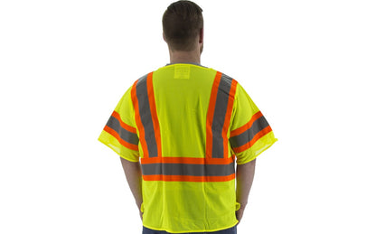 75-3305 Majestic Hi-Viz Mesh Breakaway Vest w DOT Striping, ANSI 3 — 1 Each or 50 Each — FREE SHIPPING*