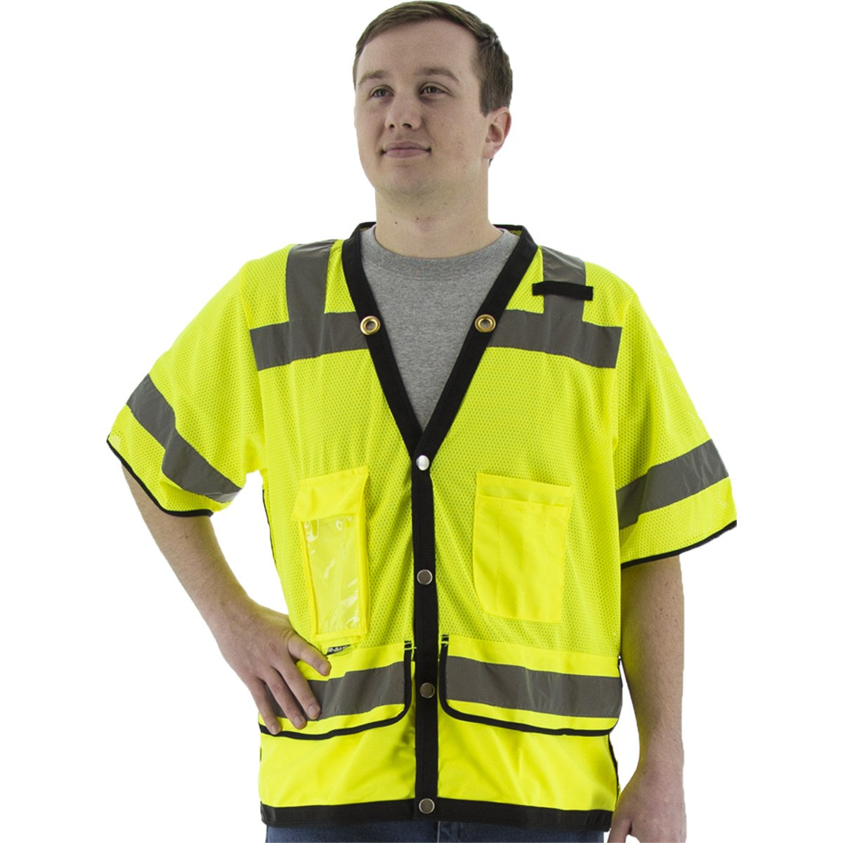 75-3307 Majestic Hi-Viz Heavy Duty Mesh Vest, ANSI 3 — 1 Each or 50 Each — FREE SHIPPING*